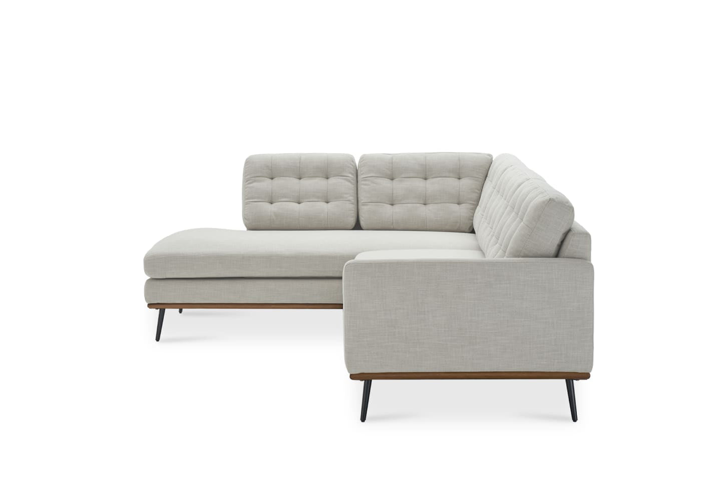 Loft Bumper Chaise Sectional Sofa, Right Facing, Beige