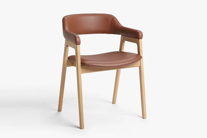 Atlas Dining Chair, Brown PU Leather