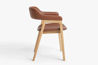 Atlas Dining Chair, Brown PU Leather