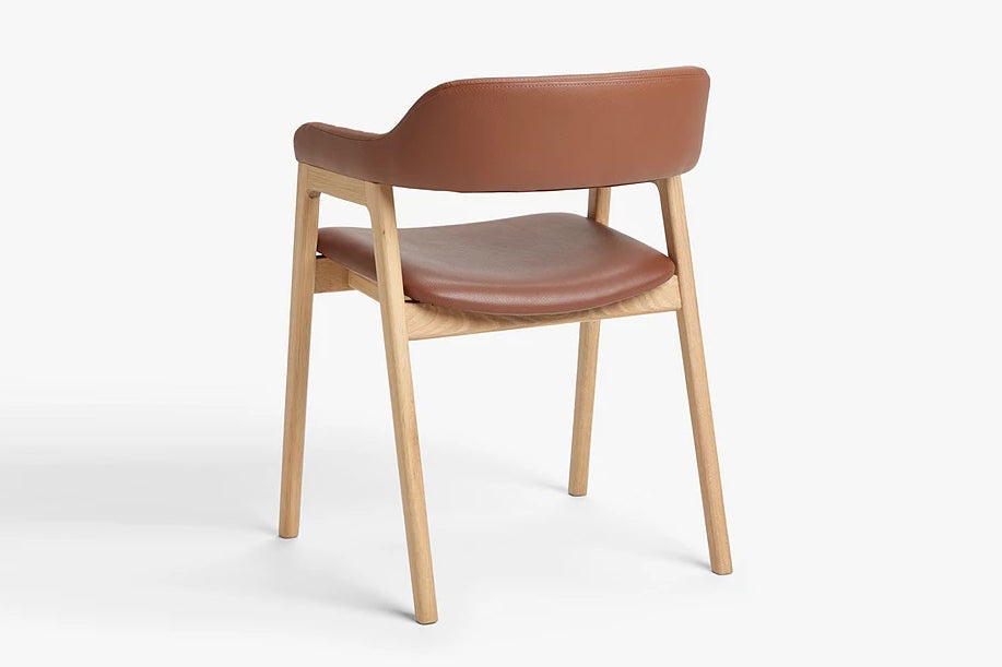 Atlas Dining Chair, Brown PU Leather