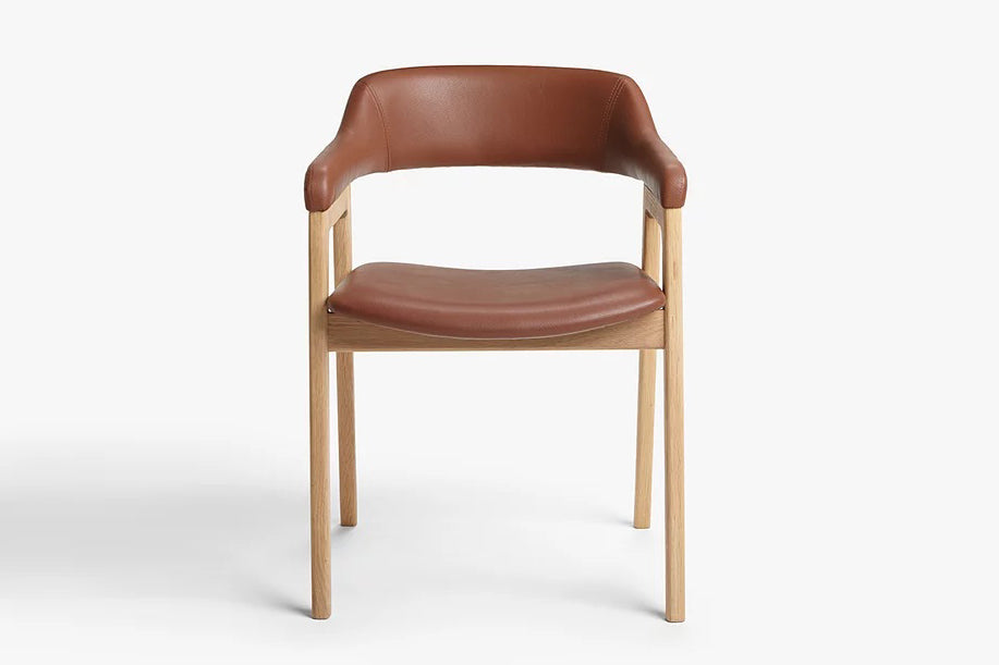 Atlas Dining Chair, Brown PU Leather