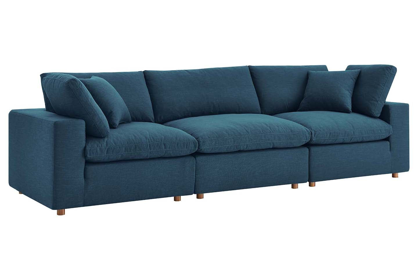 Commix Sectional Sofa, 3 Seater, Azure