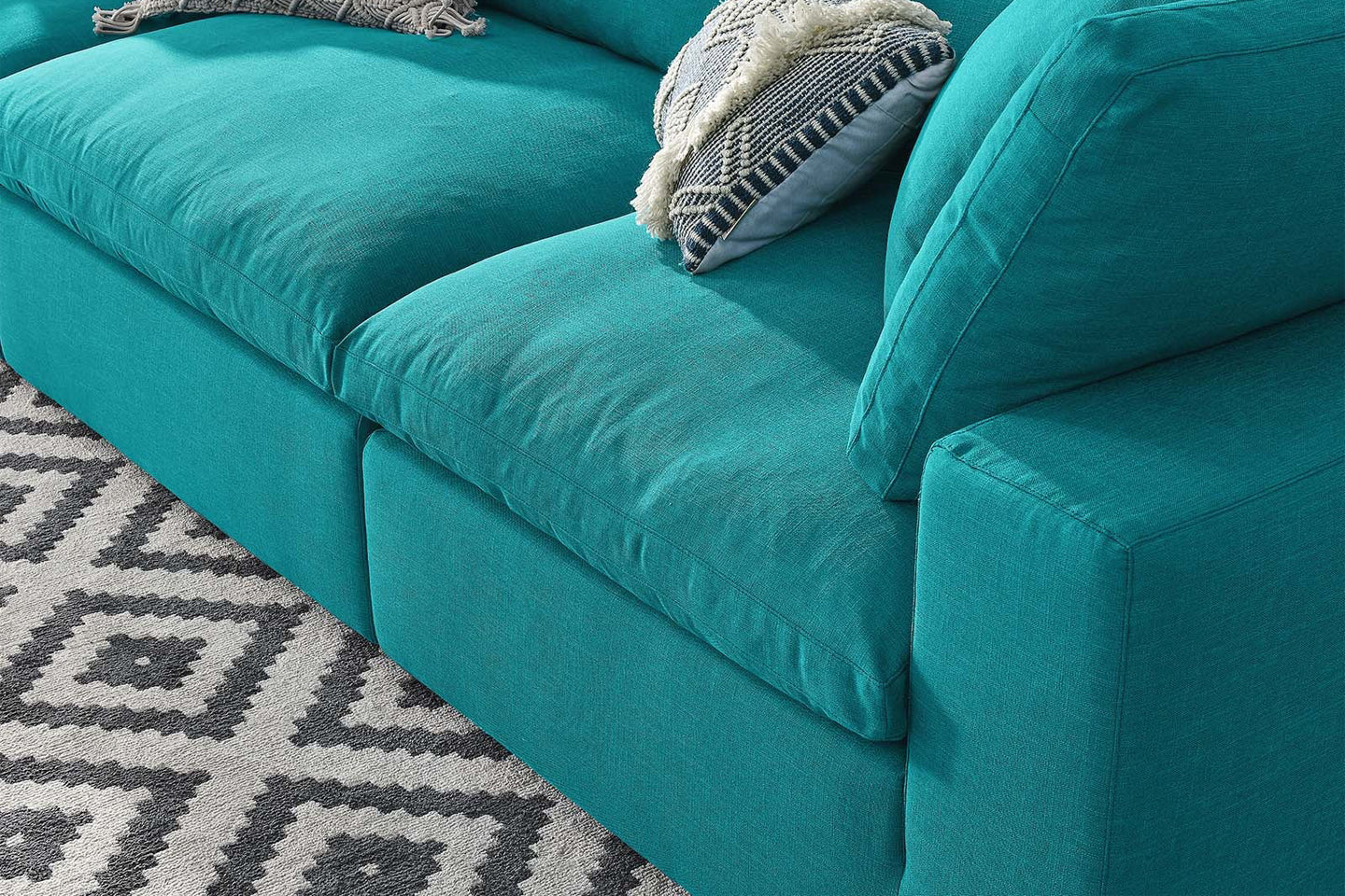 Commix Sectional Sofa, 3 Seater, Teal