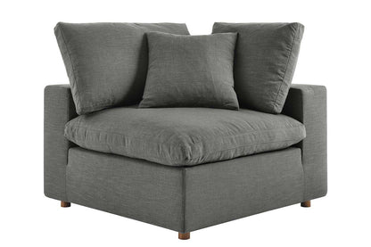 Commix Sectional Sofa With Ottoman, 3 Seater, Gray