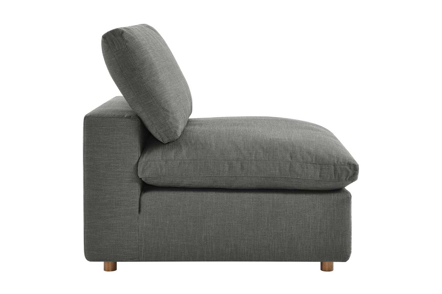 Commix Sectional Sofa With Ottoman, 3 Seater, Gray