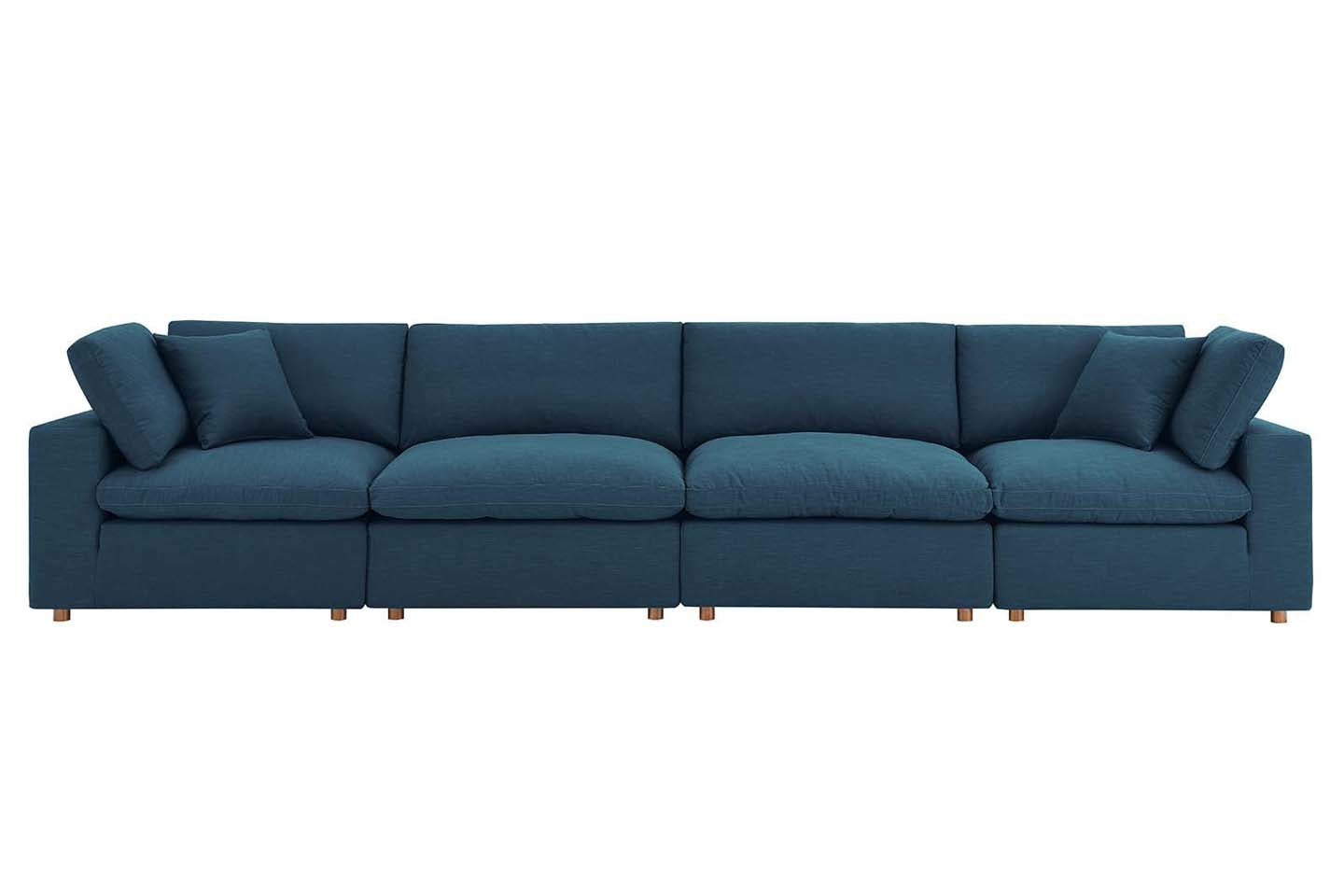 Commix Sectional Sofa, 4 Seater, Azure