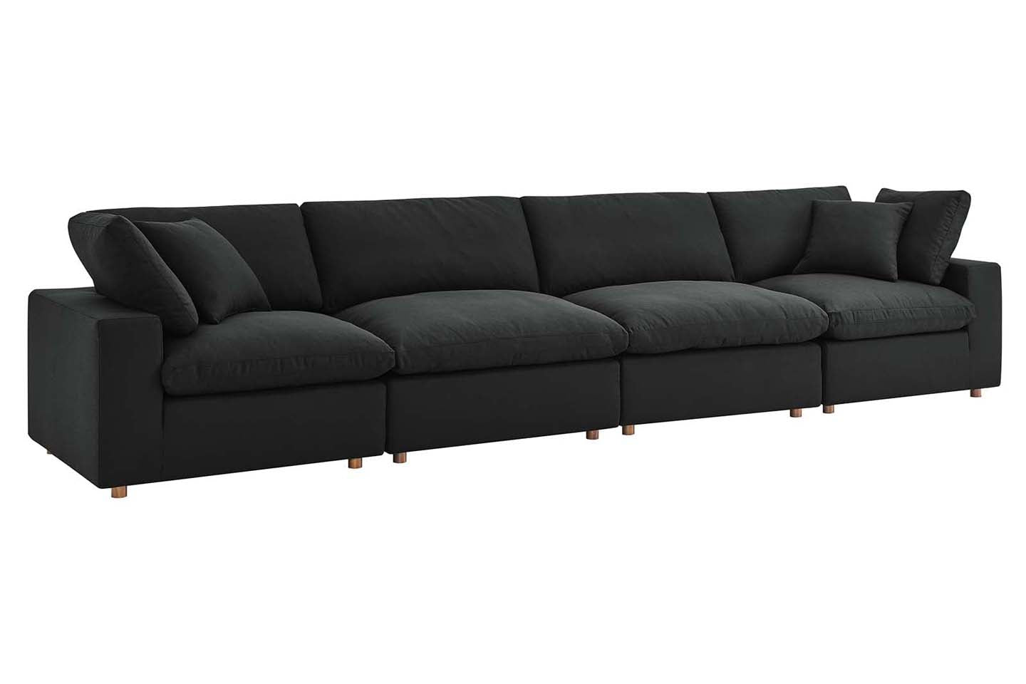 Commix Sectional Sofa, 4 Seater, Black