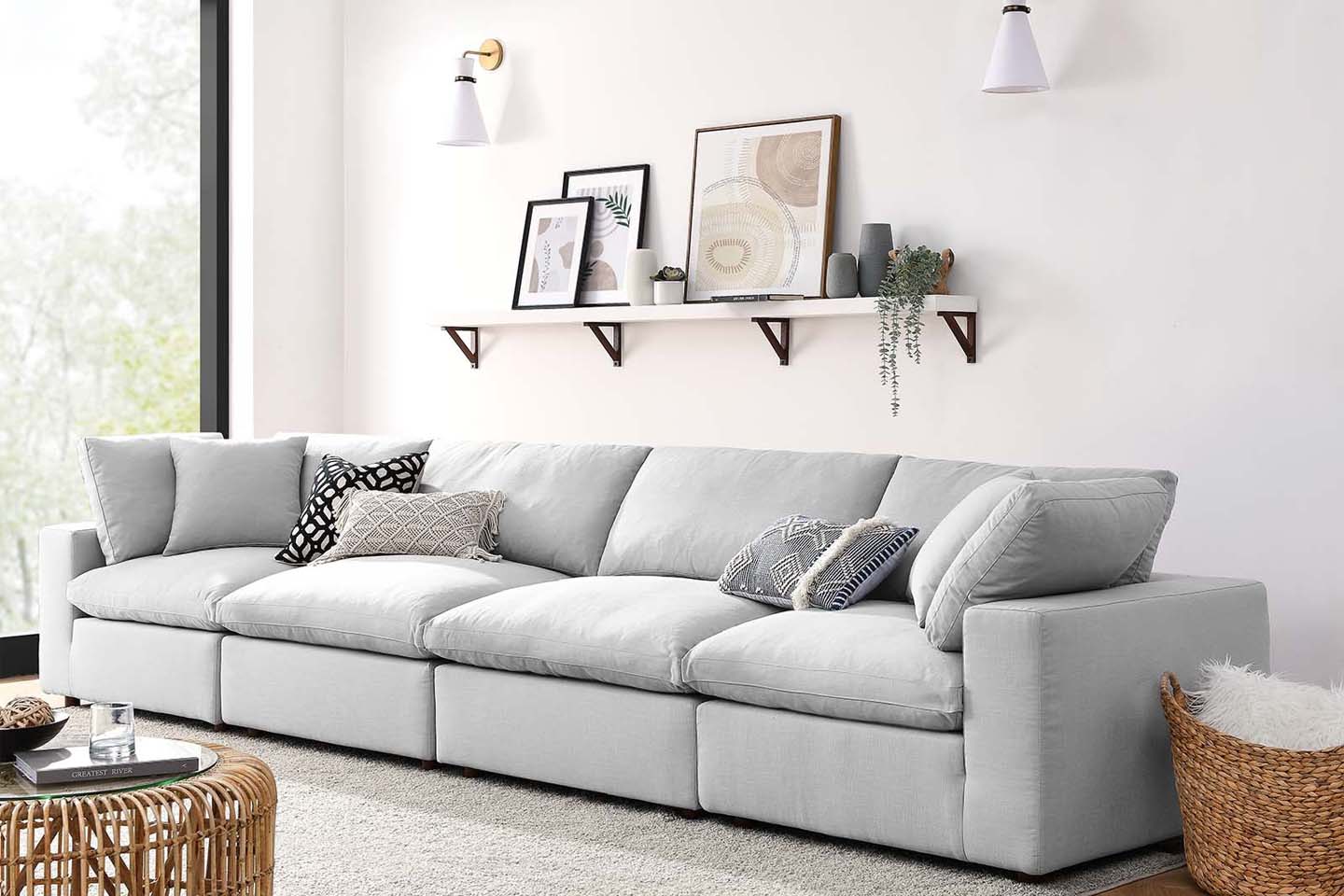 Small grey online sectional