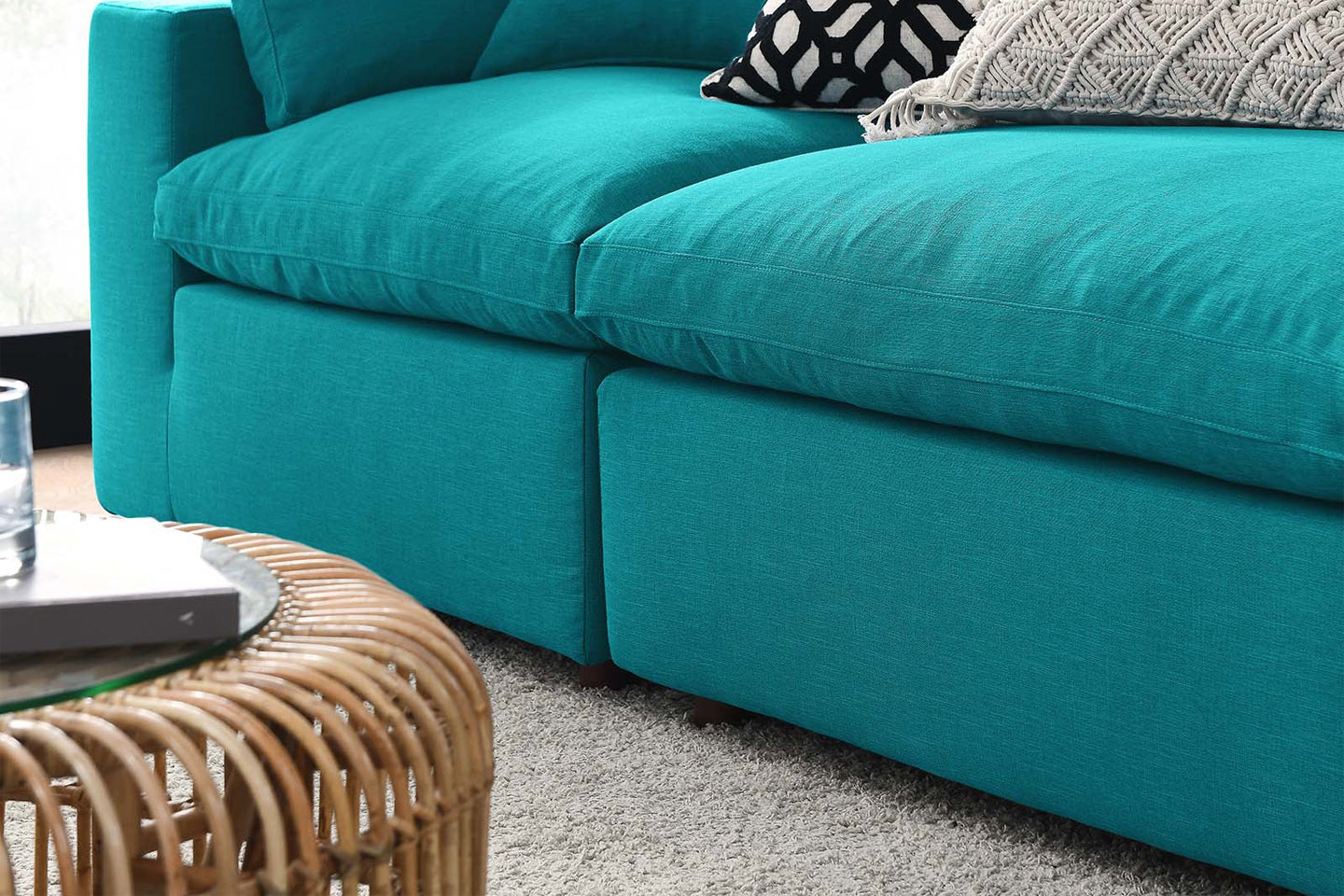 Commix Sectional Sofa, 4 Seater, Teal