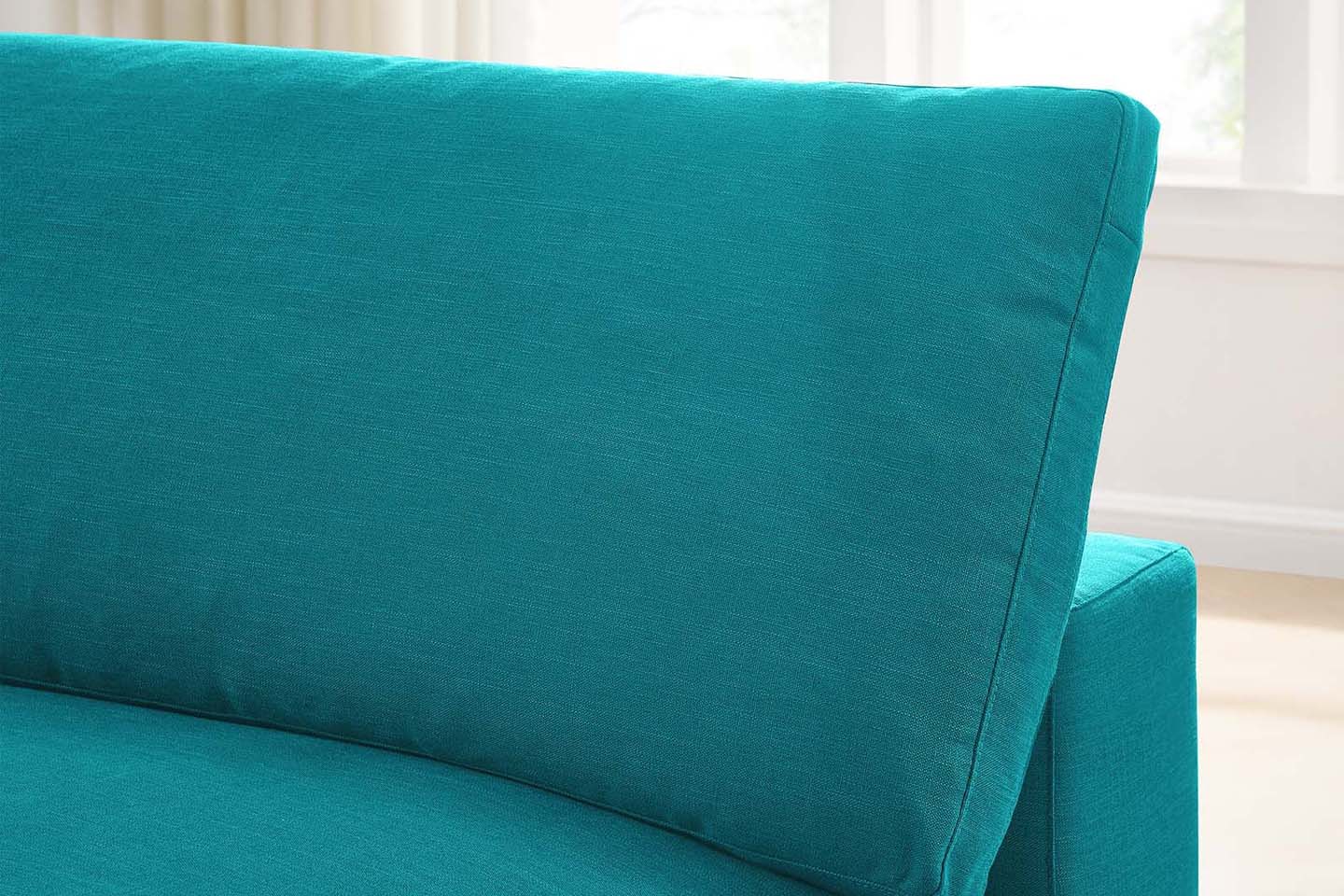 Commix Sectional Sofa With Ottoman, 3 Seater, Teal