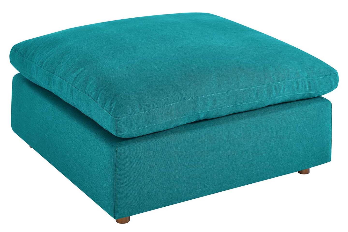 Commix Sectional Sofa With Ottoman, 3 Seater, Teal