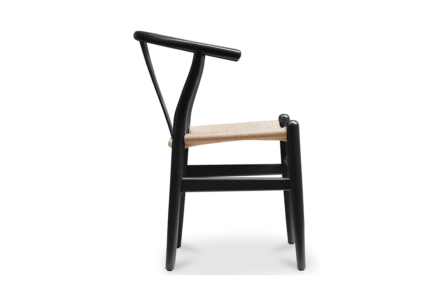 Wishbone Chair, Black with Natural Seat