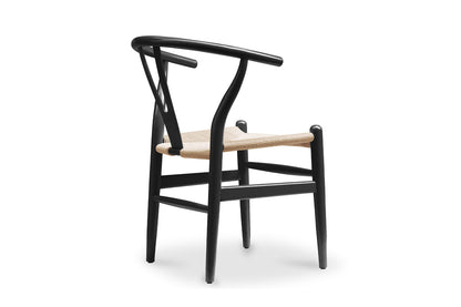 Wishbone Chair, Black with Natural Seat