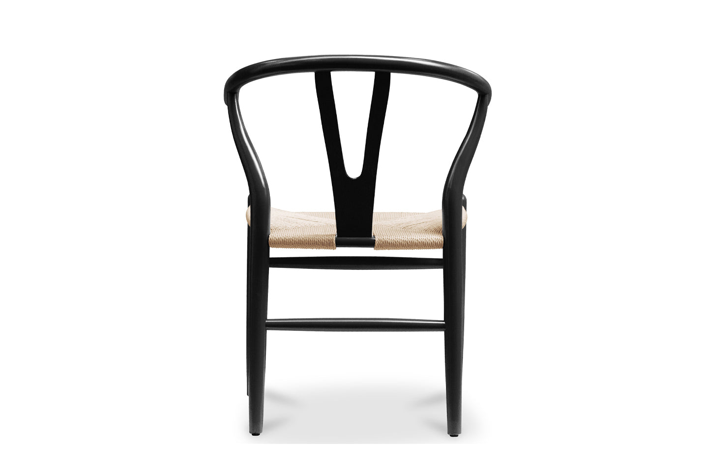 Wishbone Chair, Black with Natural Seat