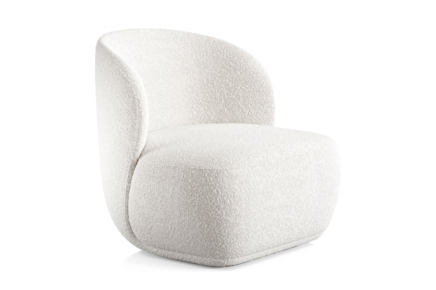 The Pipe Lounge Chair, Armless, White Boucle