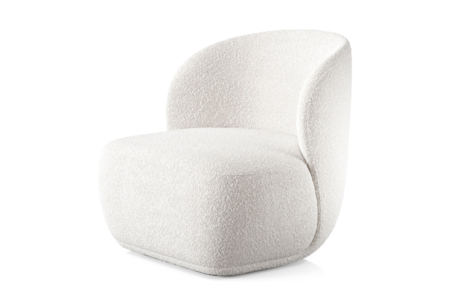 The Pipe Lounge Chair, Armless, White Boucle