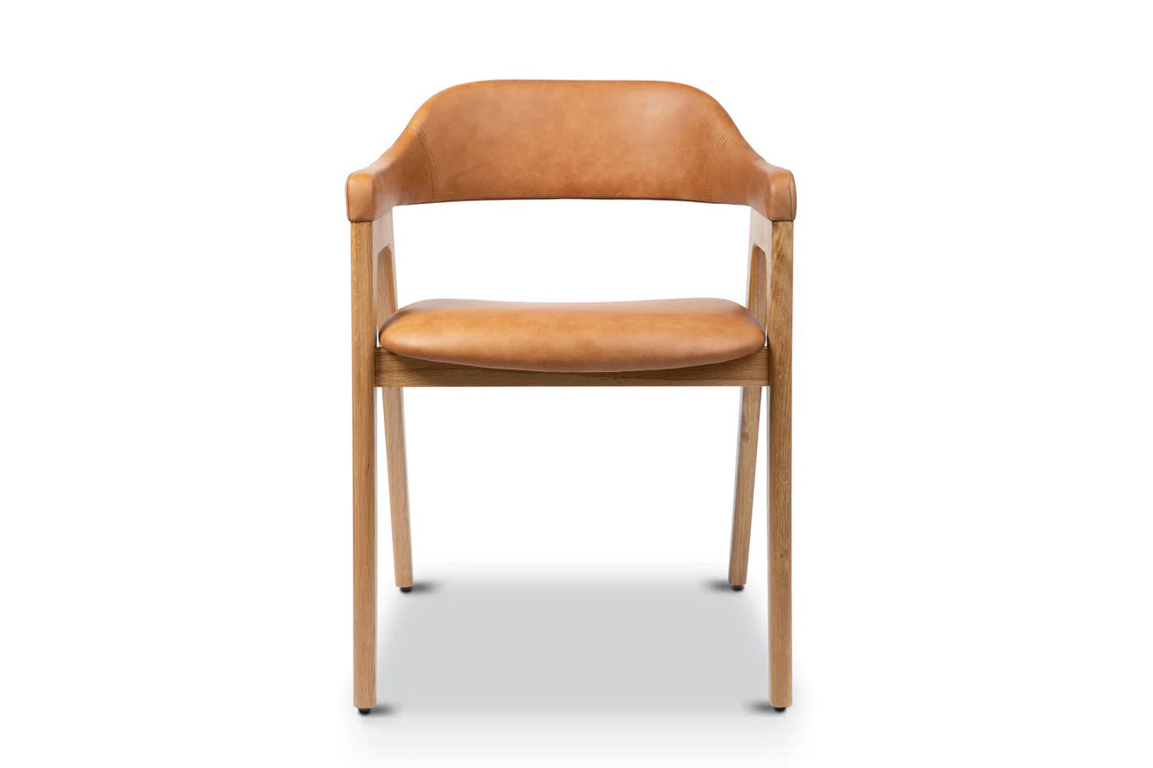 Atlas Dining Chair, Tan PU Leather