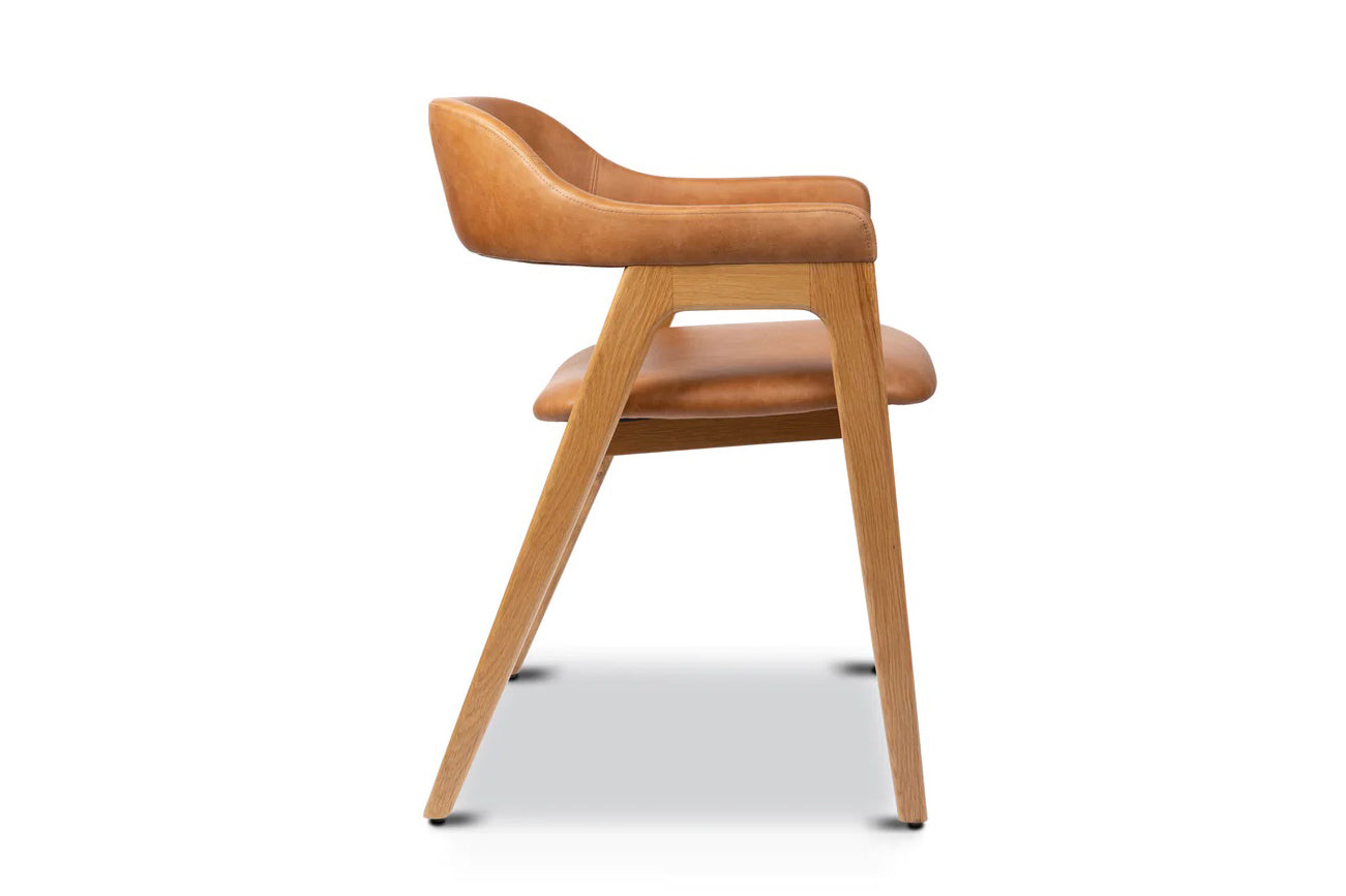 Atlas Dining Chair, Tan PU Leather