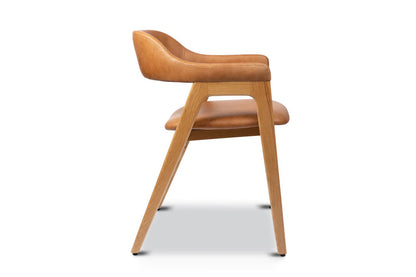 Atlas Dining Chair, Tan PU Leather