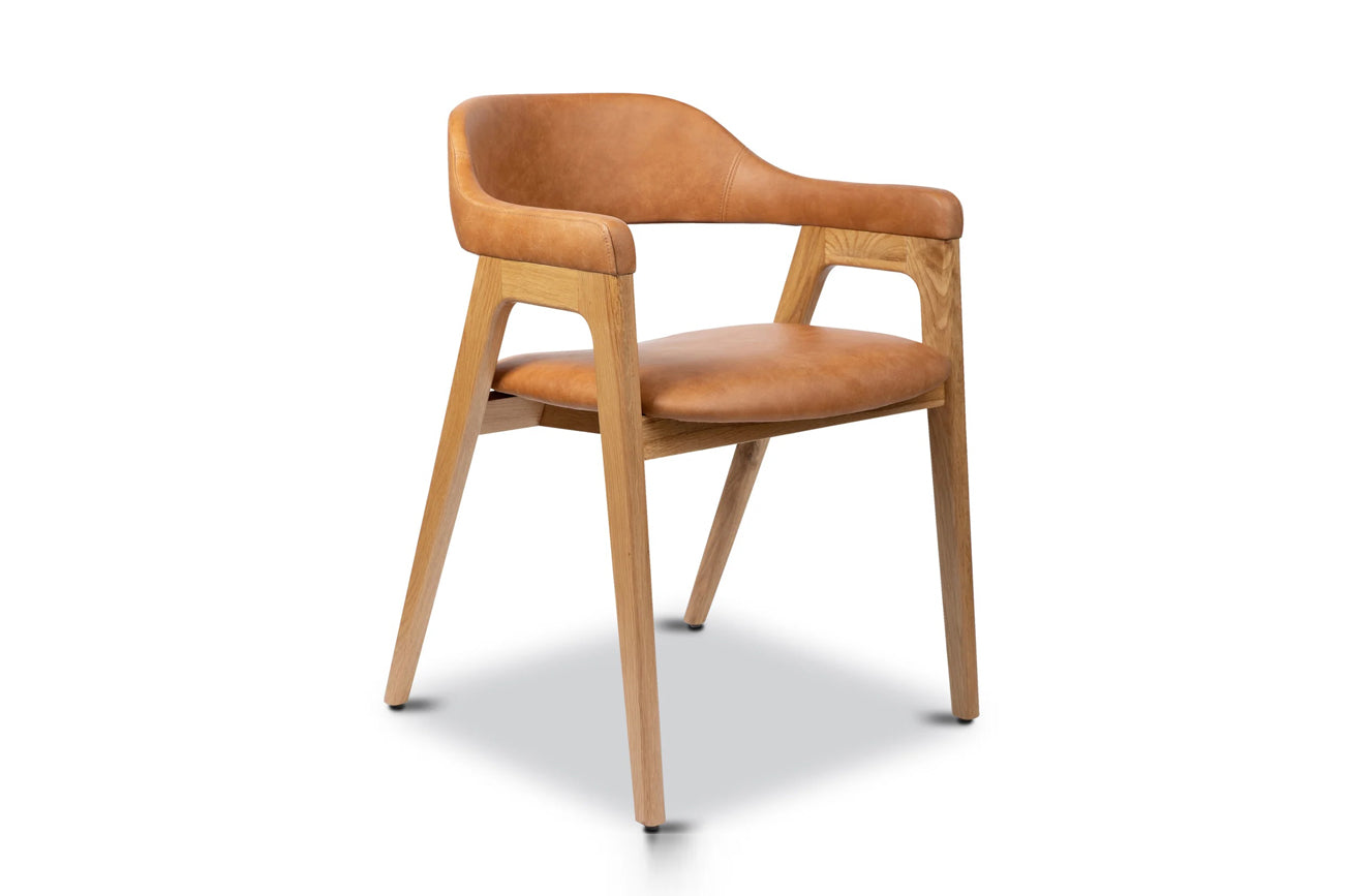 Atlas Dining Chair, Tan PU Leather